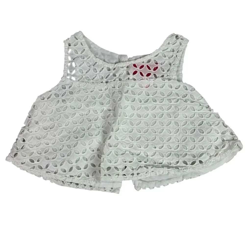 Lilly Pulitzer for Target Girls XS White Eyelet Button Back Top